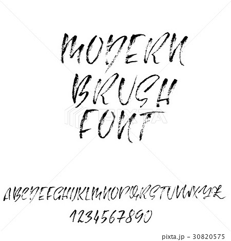 Hand drawn dry brush font. Modern brush lettering 30820575