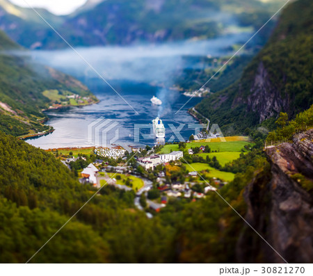 Geiranger fjord, Norway Tilt shift lens. 30821270