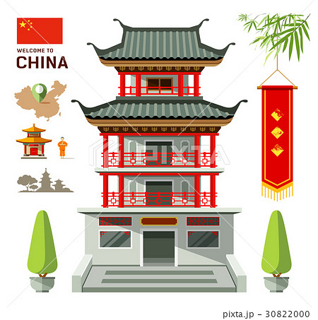 Vector Building Of China Travel Design Background のイラスト素材 30822000 Pixta