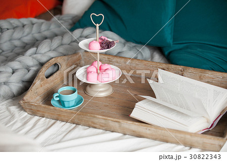photo of stand with marshmallows and branch 30822343