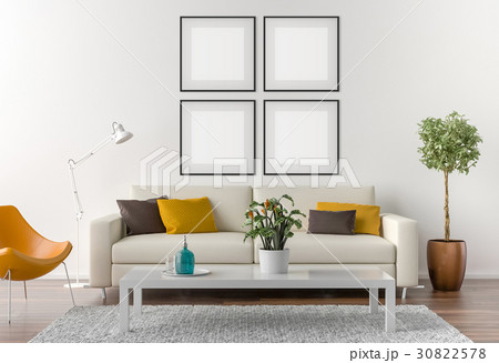 Picture frame interior set mockup 30822578