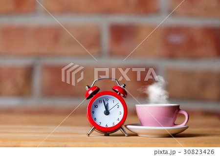 cup of coffee and alarm clock 30823426