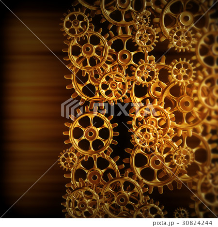 Gold gears and cogs macro Gold gears and cogs macro 30824244