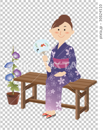 夕涼みのイラスト素材