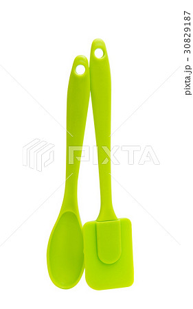 Green cooking silicone spatula 30829187