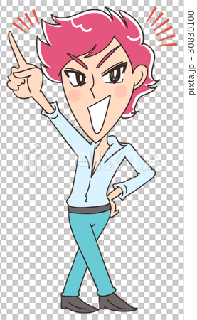 説明している男性のイラスト 説明している男性のイラスト 30830100
