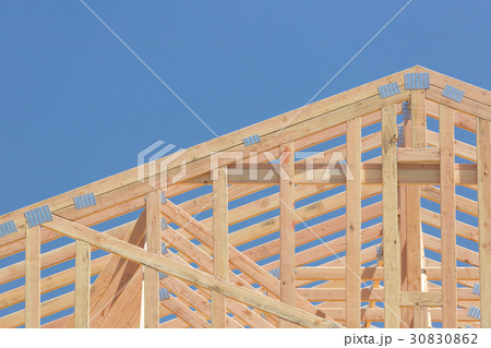 Wood Home Framing Abstract At Construction Site. 30830862