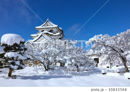 大雪の「国宝」彦根城冬景色（琵琶湖国定公園） 30833568
