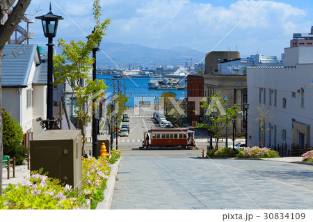 八幡坂と函館市電・箱館ハイカラ號 30834109