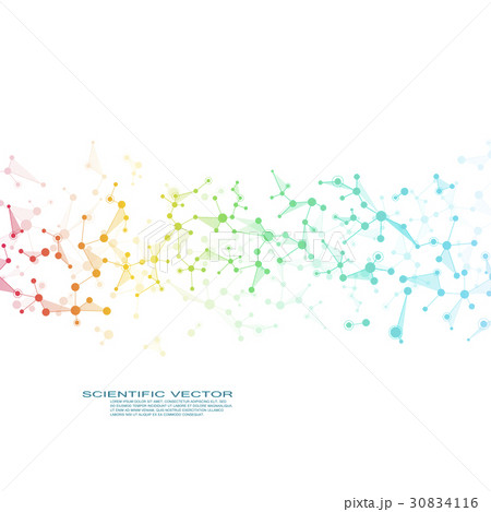 Molecule DNA and neurons vector. Molecular 30834116
