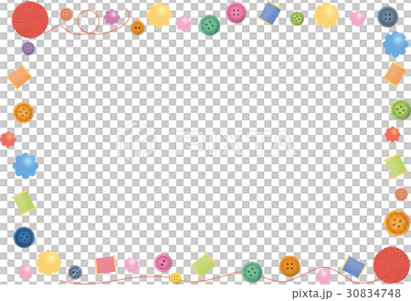 【囲み飾り】カラフルな手芸小物 30834748