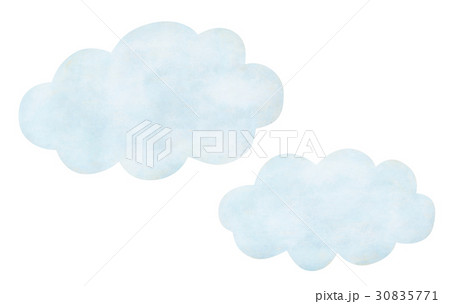 手描き 天気 くもり 雲のイラスト素材