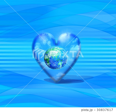 ハートマークの地球・エコロジー風景 30837617