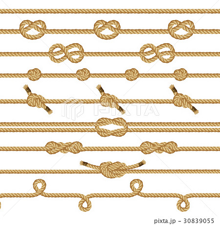 Brown Rope Knots Collection Graphic Elementsのイラスト素材
