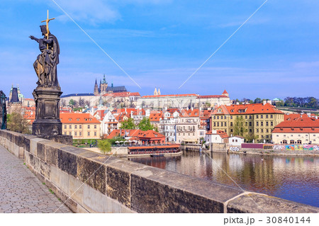 old town and Prague castle with Vltava river old town and Prague castle with Vltava river 30840144