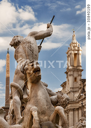 Fountain of Neptune in Piazza Navona, Rome, Italy 30840199