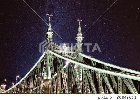 Liberty Bridge at night in Budapest Liberty Bridge at night in Budapest 30843651