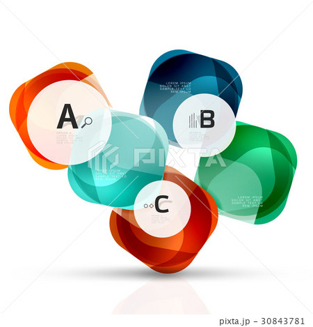 Futuristic flying squares, abstract background 30843781