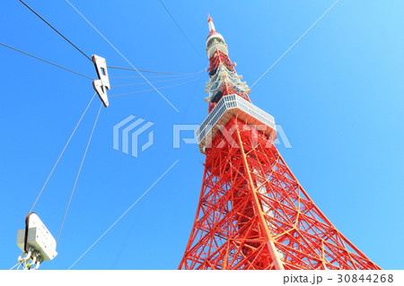 東京タワーとワイヤーの幾何学模様 30844268