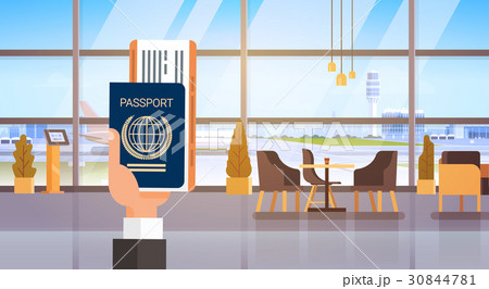 Hand Holding Passport Ticket Boarding Pass Travel Hand Holding Passport Ticket Boarding Pass Travel 30844781