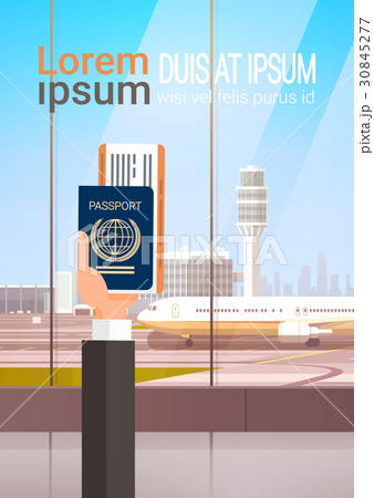 Hand Holding Passport Ticket Boarding Pass Travel 30845277