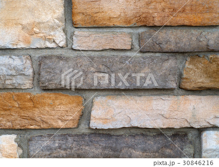 stone brick wall beige and gray blocks 30846216