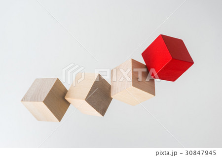 float wood cube on grey background float wood cube on grey background 30847945