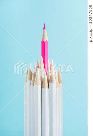 color pencil stand on blue paper background color pencil stand on blue paper background 30847959