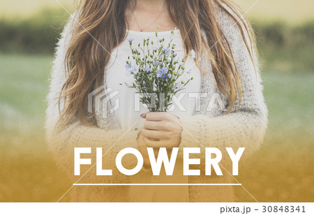 Flowery Bloom Flower Blossom Phrase Words 30848341