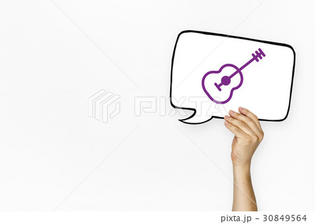 Guitar music icon graphic with people studio shoot 30849564