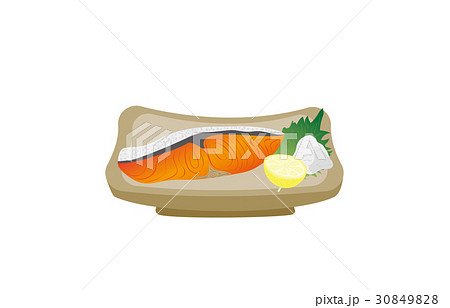 今日のご飯鮭の塩焼き 30849828