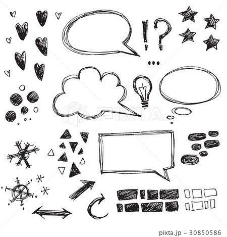 Vector collection of hand drawn sketchy elements 30850586