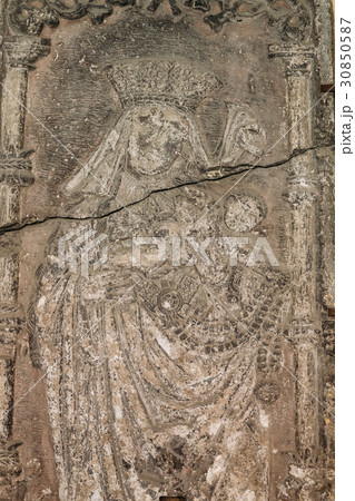 Riga, Latvia. Doorside Stone From The Blackheads 30850587