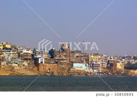 beautiful view on city in the morning in Varanasi. beautiful view on city in the morning in Varanasi. 30850693