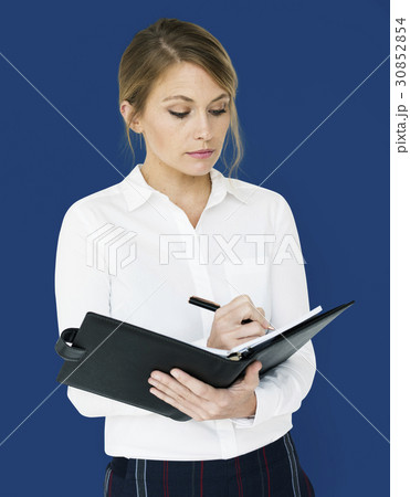 Businesswoman Document Working Portrait Concept 30852854
