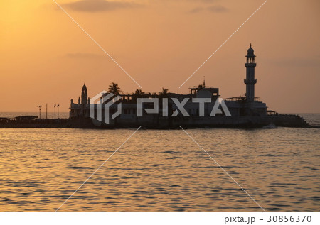 Mosque Haji Ali in Mumbai at sunset  Mosque Haji Ali in Mumbai at sunset  30856370