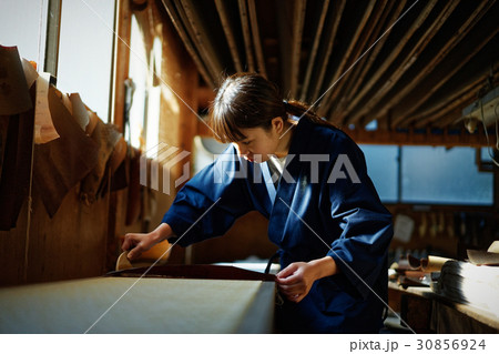 藍染　手捺染　女性 30856924