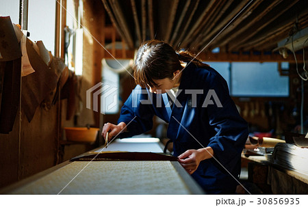 藍染　手捺染　女性 30856935