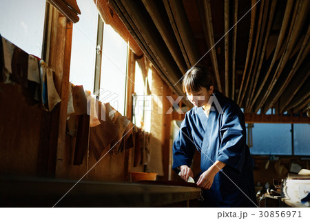 藍染　手捺染　女性 30856971