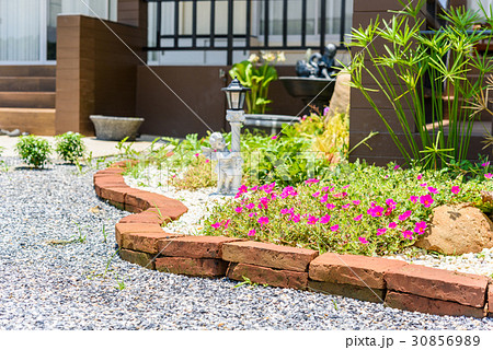 Small garden in front of the house, front yard. 30856989