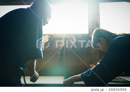 藍染　手捺染　職人 30856990