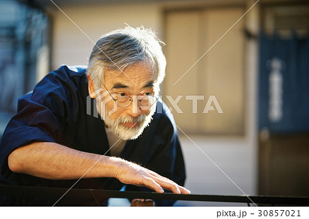 藍染　手捺染　乾燥 30857021