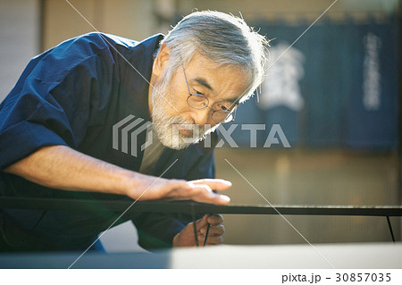 藍染　手捺染　乾燥 30857035