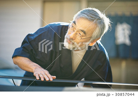 藍染 手捺染 乾燥 藍染 手捺染 乾燥 30857044