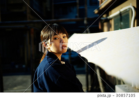 藍染　手捺染　女性 30857105