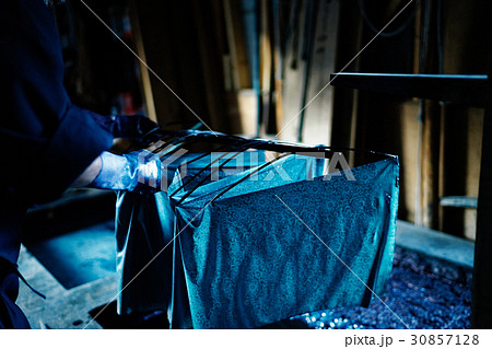 藍染　手捺染　染色 30857128