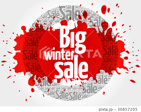 Big winter sale circle stamp word cloud 30857205