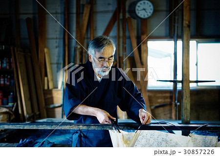 藍染　手捺染　染色　準備 30857226