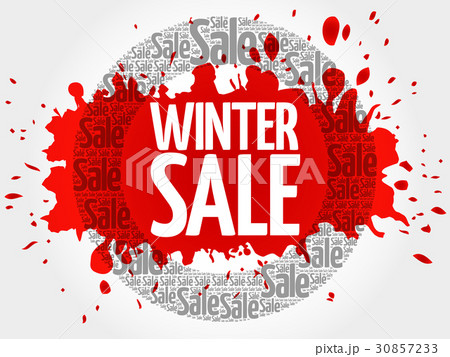 WINTER SALE stamp vector words cloud 30857233