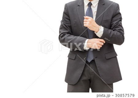 Handsome businessman in suit on white background 30857579